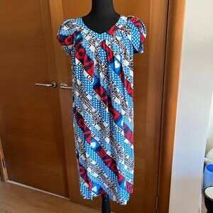Love Moschino Silk Love and Peace Print Dress NWT, Size 4